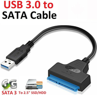 Adaptateur USB-C vers SATA Type-C USB 3.1, câble adaptateur 7+22 broches pour disque dur SATA 2,5 pouces, câble SSD SATA