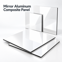 Panneau composite en aluminium miroir, couleur personnalisée, 3 mm, taille personnalisée pour le revêtement de réception de bureau