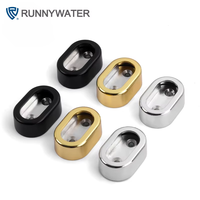 Support de tringle de penderie ovale en alliage de zinc, support de rail de 16 mm pour armoire