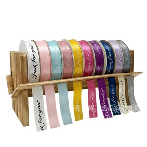 Wooden Ribbon Storage Rack Solid Wood <b>Desktop</b> Organizer Multipurpose Craft Display <b>Shelf</b> Rectangle Standing Type - Product Image 5