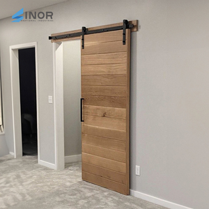 Space Saving Design Perfect for Limited Space Improves Room Utilization Practical Solid Wood <b>Barn</b> <b>Door</b> for Home - Product Image 1