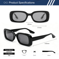 Lunettes de soleil rectangulaires en acétate épais avec logo personnalisé, protection UV400 TAC, style rétro Y2K, unisexe, vente en gros