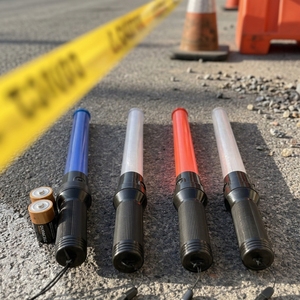 Bâton de signalisation routière 51/54 cm, lumière LED clignotante, rechargeable / à piles, bâton de signalisation routière - Product Image 2