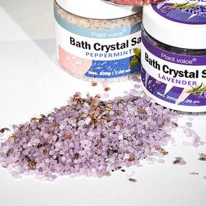 Sal de cristal de baño-Aromas de Rosa/menta/lavanda Fórmula natural a base de plantas Vegano y libre de crueldad Etiqueta privada OEM para spa - Product Image 3