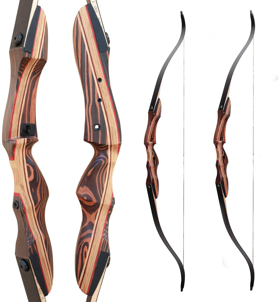 Arc Long Traditionnel 54" Toparchery - 30-70 Lbs - Chasse Et Cible - Débutants/Pros