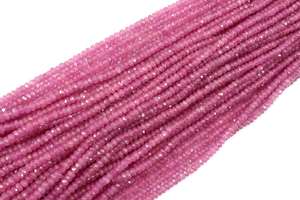 Pierre précieuse saphir rose naturel facetté rondelle non traité perles authentiques qualité AAA étincelant 2,5-4 mm - Product Image 3