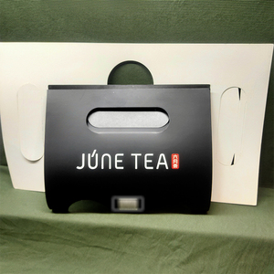 Soporte para 2 vasos, bandeja <span class=keywords><strong>de</strong></span> papel desechable <span class=keywords><strong>de</strong></span> una sola pieza para café, base con asa, soporte para bebidas para llevar - Product Image 4