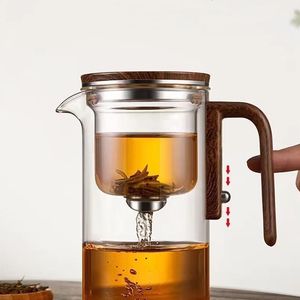 Teiera in Vetro con Separazione Tè-Acqua, Resistente al Calore, con Filtro, Tazza da Tè con Aspirazione Magnetica - Product Image 2