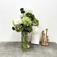 Boule florale artificielle en gros pour décoration de table de mariage, plante verte, boule de fleurs d'hortensia, centre de table décoratif