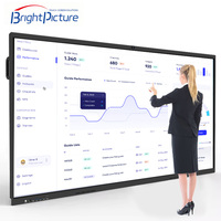 Tableau blanc interactif LED LCD de 75 pouces avec résolution 4K, 20 points tactiles, caméra 48MP, double système d'exploitation pour usage éducatif