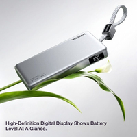 UGREEN PB549 10000mAh Power Bank 22.5W Pengisian Cepat Kabel USB C Terintegrasi Layar Digital Pengisi Daya Portabel untuk iPhone Samsung
