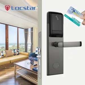 Locstar Stainless Steel Customize Bathroom Silver Smart Lock Door Card Reader Key Apartment Intelligent Hotel Deadbolt Door Lock