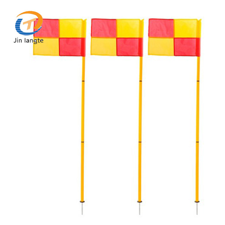 4 Pièces Drapeaux D'Arbitre Football - Drapeaux De Coin Terrain Portable Jaune/Rouge