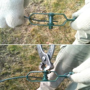 Tensor de alambre de seguridad Valla de alambre de púas de estilo alto con marco de acero y hierro Hardware fácilmente ensamblado Para cercas de eslabones de cadena - Product Image 2