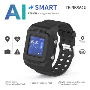 Montre connectée intelligente THINKRACE AI personnalisable PT880N 4G GPS avec moniteur de fréquence cardiaque et bouton SOS pour la gestion des travailleurs - Product Image 1