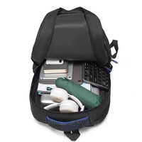 Sac à dos pour ordinateur portable 15,6 pouces, sac de voyage avec poche pour trolley, tissu Oxford léger, sac d'école et d'affaires pour hommes et femmes