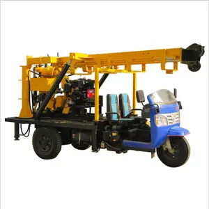 Three wheels portable truck mounted borehole drilling rig price for 100m and 200m