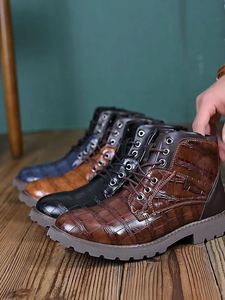 Men's All Seasons Waterproof Rubber Upper Anti-Slippery Slip-On Chelsea Boots Retro Casual Desert Style Outdoor Workwear - Product Image 4