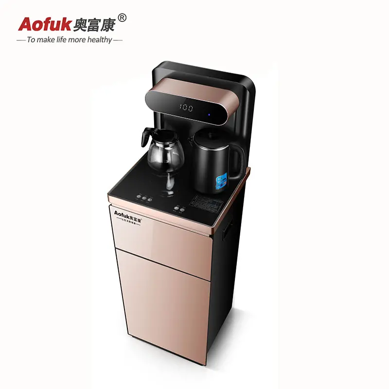 Dispensador de agua fría y caliente inteligente, dispensador automático de carga inferior, control táctil, barra de té