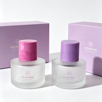 Botol Parfum Kaca Mewah Custom Grosir Kosong 30ml 50ml 100ml Botol Parfum Bulat Frosted Silinder Dengan Sprayer Dan Tutup