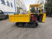 1500kg 1,5-Tonnen CVT 4x4 Diesel Mini-Raupendumper Geländegängiger Gummiketten-Transporter Hydraulischer Selbstentladender Lastenträger
