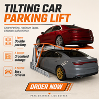 Lève-voiture compact à double levage inclinable pour garages à faible hauteur de plafond et ateliers de réparation étroits