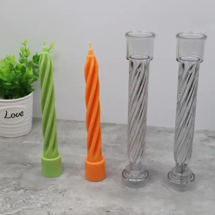 DIY Long Spiral Pillar Candle Molds for Making Romantic Candle