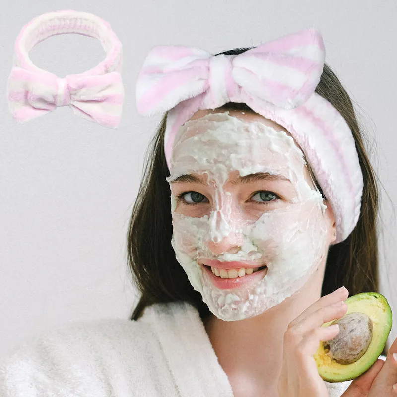 Headbands For Women Facial Makeup Cosmetic Bowknot Hair Face Wash Spa Yoga Sports Shower Adjustable Elastic Hair Band