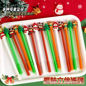 Bolígrafo de gel navideño de 0.5 mm con tinta negra, cuerpo de plástico y diseño de dibujos animados para uso escolar y de oficina. - Product Image 5
