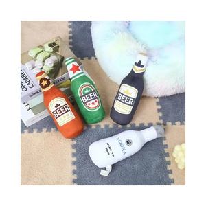 Pet oyuncak dayanıklı interaktif şişe şekilli sıcak satış son derece popüler peluş cızırtılı köpek oyuncak - Product Image 1