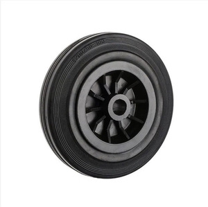 Hot Selling 160/200mm Swivel Black Rubber Mülleimer Caster 75mm Stahl Eisenplatte Rollen Gummi industrie OEM anpassbar - Product Image 4
