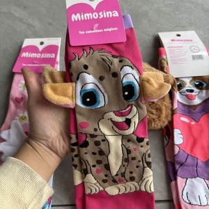 Chaussettes douillettes pour femmes et filles, chaussettes pantoufles à motif chat, chaussettes de sol fantaisie 3D, chaussettes épaisses et chaudes en tricot créatif - Product Image 5