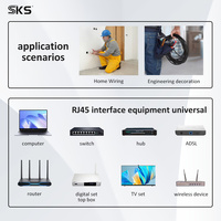 1 hingga 2 RJ45 Ethernet Splitter CAT5 CAT6 Adaptor Kabel LAN Pemanjang Jaringan untuk PC TV CCTV Rumah Kantor