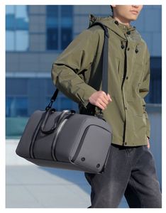 Wholesale Custom Large Capacity Portable Luggage <b>Bag</b> Waterproof PU <b>Leather</b> Gym <b>Duffle</b> Weekender Travel Sports <b>Bag</b> Zipper - Product Image 6