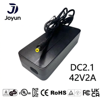 Cargador de Litio Joyun 42V 2A 88W, Adaptador de Corriente Continua con Múltiples Protecciones de Seguridad para Bicicletas Eléctricas y Scooters