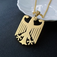 Collar con Colgante de Emblema de Águila de Acero Inoxidable Chapado en Oro, Diseño Personalizado de Moda, Joyería Única de Tendencia al por Mayor