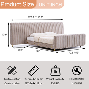 <span class=keywords><strong>Letto</strong></span> <span class=keywords><strong>Matrimoniale</strong></span> King Size in Legno con Rivestimento in Velluto Rosa di Lusso e Copertura Trapuntata Rimovibile - Product Image 2