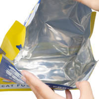Emballage personnalisé pour aliments pour animaux de compagnie (chiens et chats) de 500 g à 5 kg, sac à soufflet latéral, fermeture éclair à huit côtés, jetable, BOPP Mylar, pour gommes à mâcher, lait, stockage