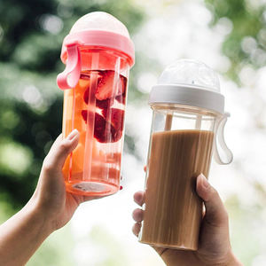 Tazza per bere fiori per campeggio escursionismo zaino in spalla tazza per acqua creativa da viaggio, una tazza <span class=keywords><strong>di</strong></span> due bevande diverse coppia <span class=keywords><strong>di</strong></span> due cannucce - Product Image 3