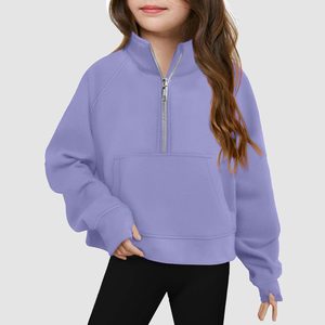 Qingli OEM Custom Factory autunno nuova giacca sportiva da ragazza <span class=keywords><strong>con</strong></span> colletto rialzato felpa a mezza <span class=keywords><strong>Zip</strong></span> a maniche lunghe larga - Product Image 6