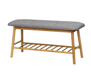 Scarpiera in bambù dal design moderno, imbottita, autoportante, con cuscino, per l'organizzazione delle scarpe, ideale per l'arredamento di casa e soggiorno - Product Image 1