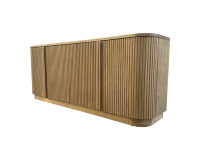 HL635Table moderne en bois de chêne de style luxe français portes cannelées armoire de rangement durable et écologique pour consoles de médias pour la vie