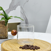Mug en verre transparent résistant à la chaleur en borosilicate de 200 ml, mini-tasse, logo personnalisé, compatible lave-vaisselle et micro-ondes, fait main, classique