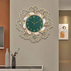 Creative Round Wall <b>Clock</b> With Silent Movement For Living Room Bedroom Entryway - Product Image 1