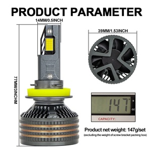 ไฟรถยนต์ปี 2024 รุ่น Y4D Faros 400W ไฟ LED สำหรับไฟหน้ารถยนต์ กำลังสูง สว่างพิเศษ 42000lm ไฟหน้า LED H7 H4 H1 H3 - Product Image 5