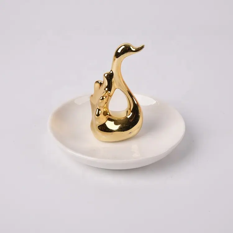Swan Ring Holder Organizer Display Stand for Jewelry and Rings Engagement Ring and Wedding Band Display ceramic