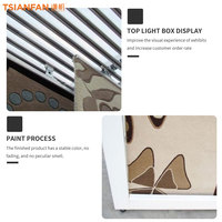 Présentoir autoportant coulissant pour tapis, design showroom, fabriqué en usine