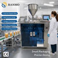 Machine de remplissage et de scellage automatique BANMO pour sachets préformés Doypack, ensacheuse pour sachets stand-up pour miel et ketchup, 20-30 BPM