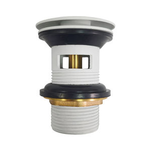 Bonde de lavabo escamotable en laiton blanc laqué, 1 1/4 pouce, <span class=keywords><strong>à</strong></span> <span class=keywords><strong>ressort</strong></span> anti-fuite pour lavabo de salle de bain - Product Image 2