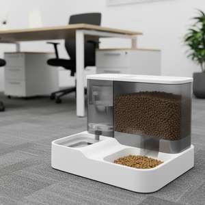 Distributeur automatique de nourriture et d'eau pour animaux de compagnie, double bol de grande capacité, mangeoire standard translucide - Product Image 5